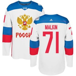 Team Russland Evgeni Malkin #71 Authentic Weiß Heim 2016 World Cup